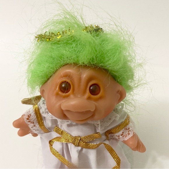 Vintage Dam Troll Angel Green Hair Doll - Picture 2 of 16